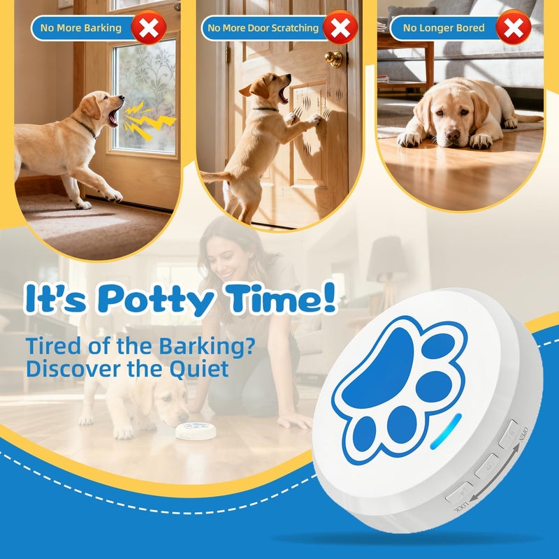 ChunHee Dog Door Bell - Bell for Dogs to Ring to Go Potty with 28 Ringtones & Adjustable Volume | Chew-Proof & 30-Second Setup Dog Door Bells for Potty Training| Teach Puppies to Signal Go Outside - Image 2